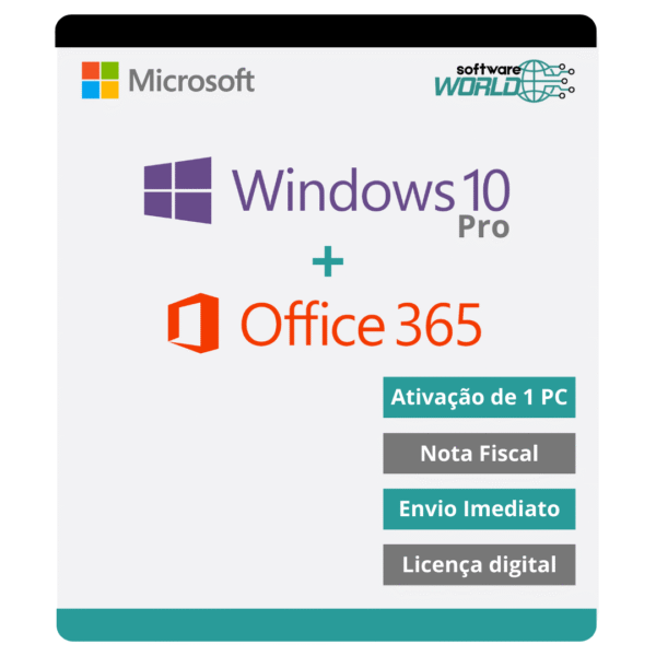 Pack Licença Windows 10 Pro + Conta de Acesso Office 365