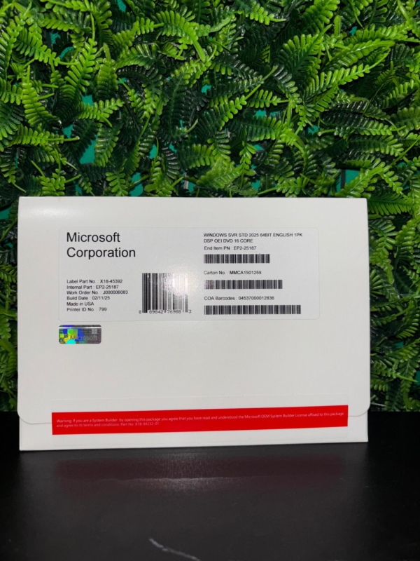 Windows Server 2025 Standard OEM 64 Bits - DVD Mídia Física - Imagem 3